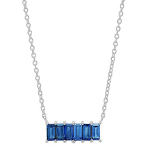 Semiprecious Gemstone Baguette Staple Necklace