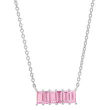 Semiprecious Gemstone Baguette Staple Necklace