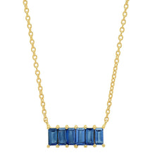 Semiprecious Gemstone Baguette Staple Necklace