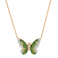 Semi Precious Ombre' and Diamond Butterfly Necklace