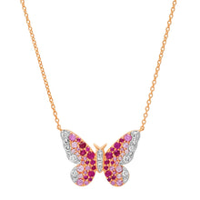 Semi Precious Ombre' and Diamond Butterfly Necklace