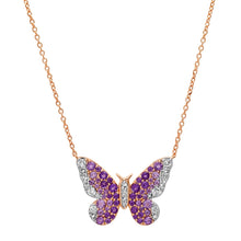 Semi Precious Ombre' and Diamond Butterfly Necklace