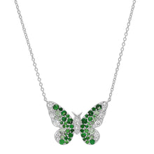 Semi Precious Ombre' and Diamond Butterfly Necklace