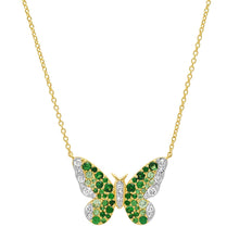 Semi Precious Ombre' and Diamond Butterfly Necklace