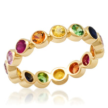 Bezel Set Diamond or Rainbow Eternity Band Ring