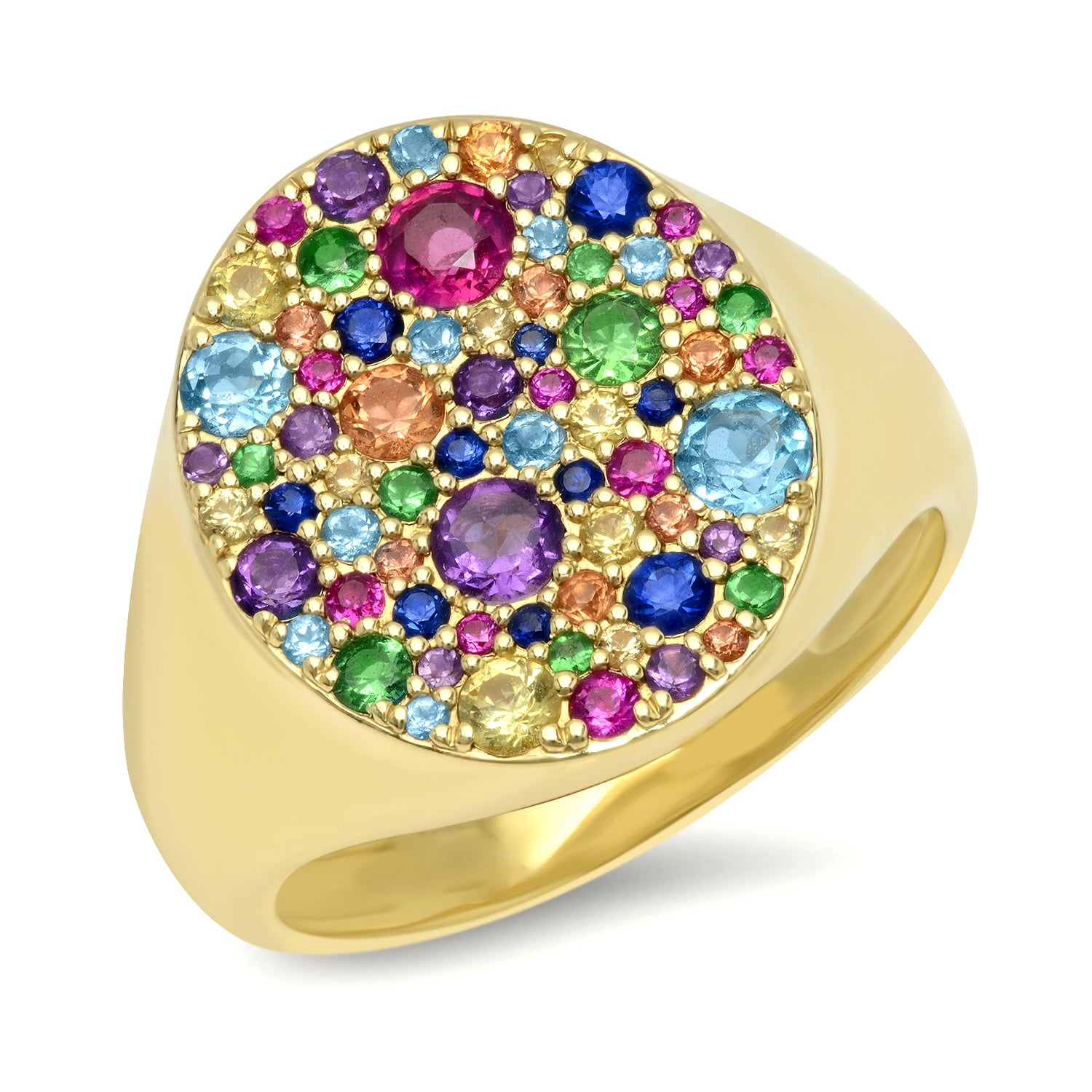 Multi Colored Rainbow Signet Ring