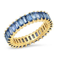 Sapphire Vertical Baguette Eternity Band Ring