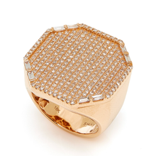 Jumbo Pave Octagon Signet Ring
