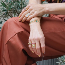 Pave Rainbow Gemstone Heart Signet Ring