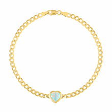 The Cooper Faceted Heart on Cuban Link Chain Bracelet