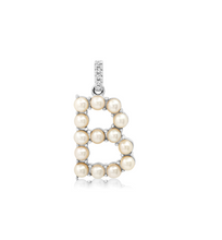 Akoya Pearl Initial Charm Pendant