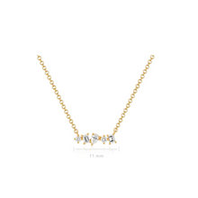 Multi Faceted Mini Diamond Bar Necklace
