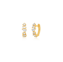 Multi Faceted Mini Diamond Huggie Hoop Earrings