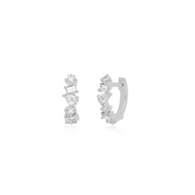 Multi Faceted Mini Diamond Huggie Hoop Earrings
