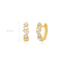 Multi Faceted Mini Diamond Huggie Hoop Earrings