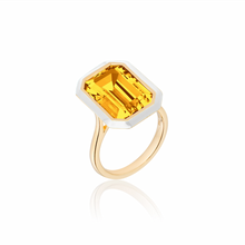 Queen Emerald Cut with Enamel Frame Ring
