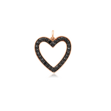 Open Your Heart Black Diamond Charm