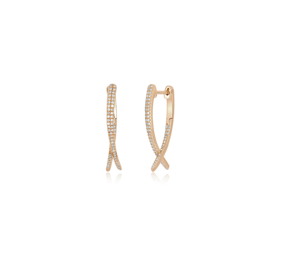 Diamond Loop Hoop Earrings