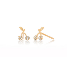 Diamond Mini Cherry Stud Earrings
