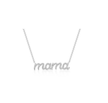 Diamond Script Mama Necklace