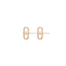 Allegory Major Pave Diamond & Pearl Geometric Cage Earrings