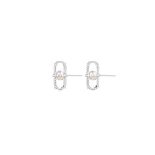 Allegory Major Pave Diamond & Pearl Geometric Cage Earrings