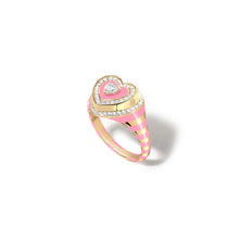 Utama Enamel & Diamond Heart Signet Ring