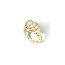 Utama Enamel & Diamond Heart Signet Ring