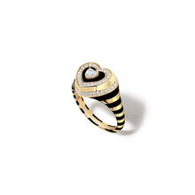 Utama Enamel & Diamond Heart Signet Ring