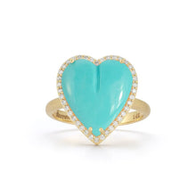 Alana Large Semiprecious Heart Ring with Diamonds