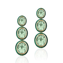 Melange 3-Tier Oval Shape Semi Precious Stone Earrings