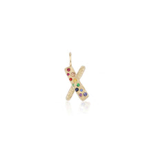 Puffy Gemstone Letter Charm