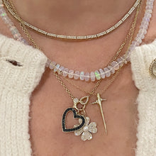 Open Your Heart Black Diamond Charm
