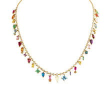 Diamond & Gemstone Drop Shaker Necklace