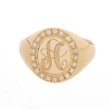 Jumbo Diamond Signet Ring