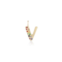 Puffy Gemstone Letter Charm