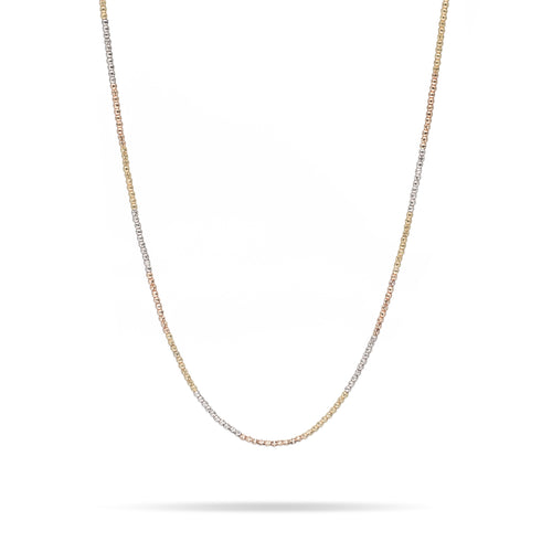 Diamond Cut Gold Bead Necklace