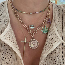 One of a Kind Bicolor Tourmaline Necklace with Diamond Frame