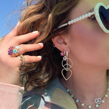 Peace Out Lovers Diamond Drop Earrings