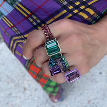Queen Emerald Cut with Enamel Frame Ring