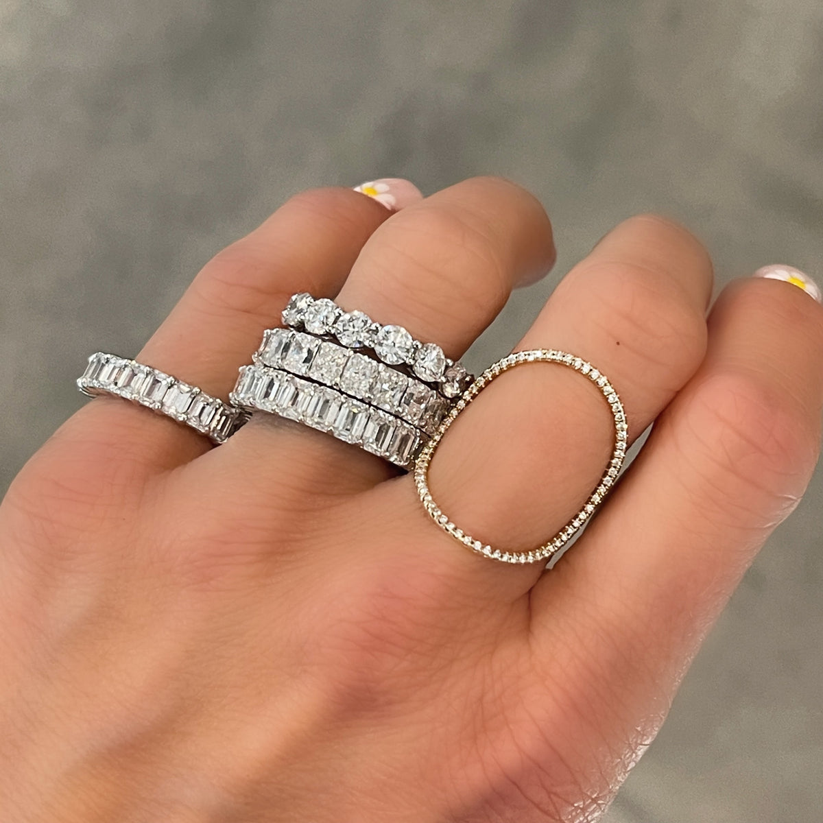 Sustainable Radiant Cut Diamond Eternity Band Ring β Milestones by