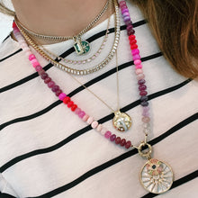 Graduated Pink Sapphire Bezel Set Necklace