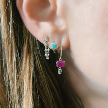 Continuous Diamond Drop Stud Earrings