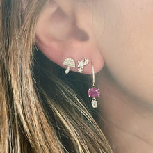 Ruby Red and Diamond Drop Earrings