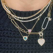 Pretty in Pink Sapphire and Diamond Heart Necklace