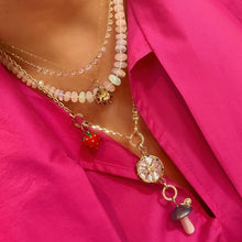 Strawberry Pearl Charm with Diamonds