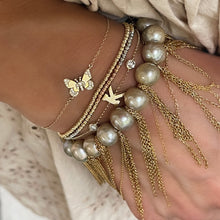 Pearl & Chain Fringe Stretch Bracelet