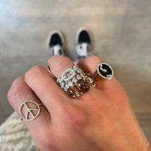 One of a Kind Jumbo Gumdrop Three Stone Cabochon Ring