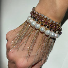 Pearl & Chain Fringe Stretch Bracelet