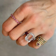 Queen of Hearts Gemstone Eternity Band Ring